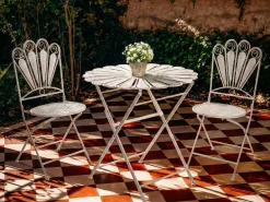 Set bistrot Pieghevole PAVIA Metallo Bianco sporco