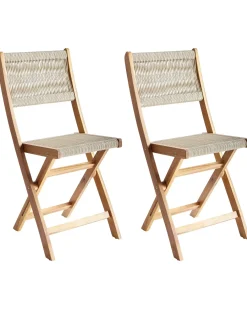 Set bistrot Pieghevole PROSSEDI Legno d'acacia Beige