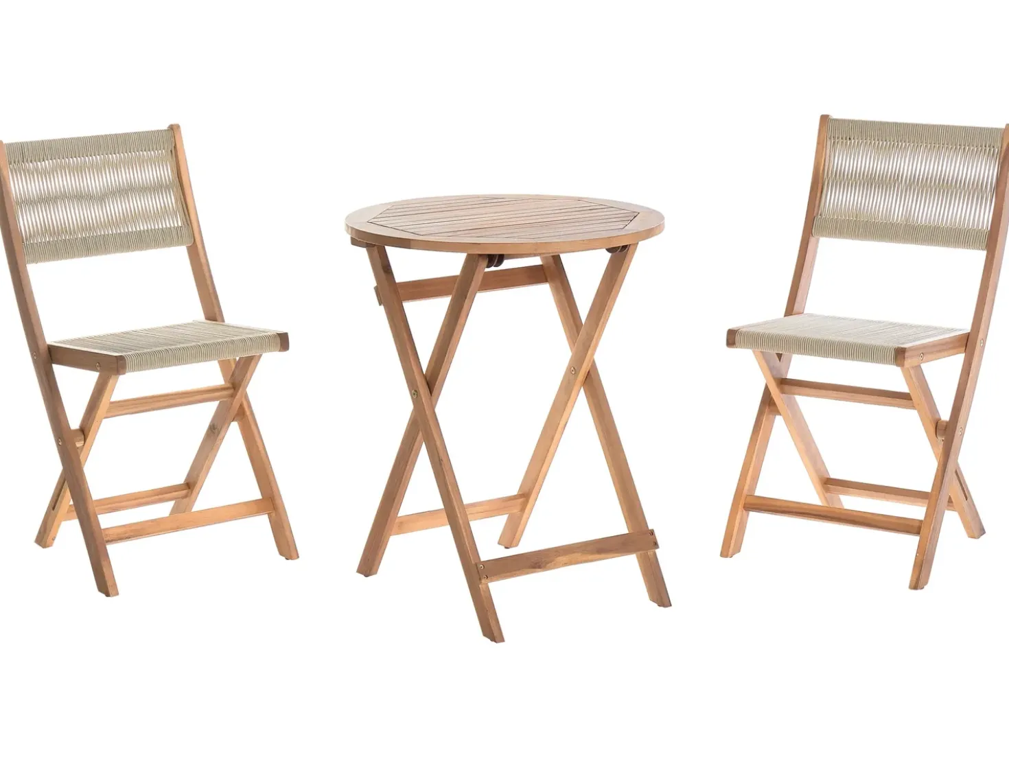 Set bistrot Pieghevole PROSSEDI Legno d'acacia Beige