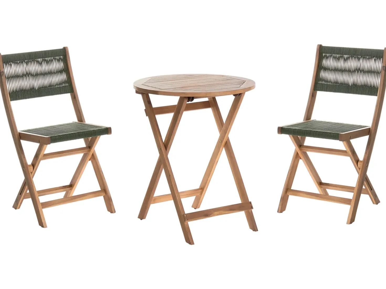 Set bistrot Pieghevole PROSSEDI Legno d'acacia Verde