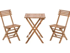 Set bistrot Pieghevole SOLAROLO Legno di acacia certificato Marrone