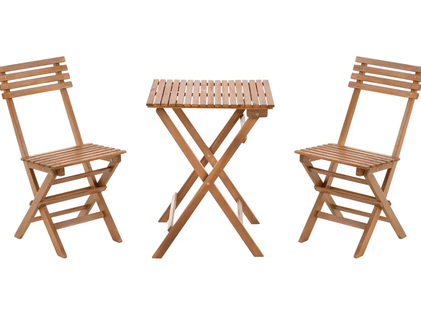 Set bistrot Pieghevole SOLAROLO Legno di acacia certificato Marrone