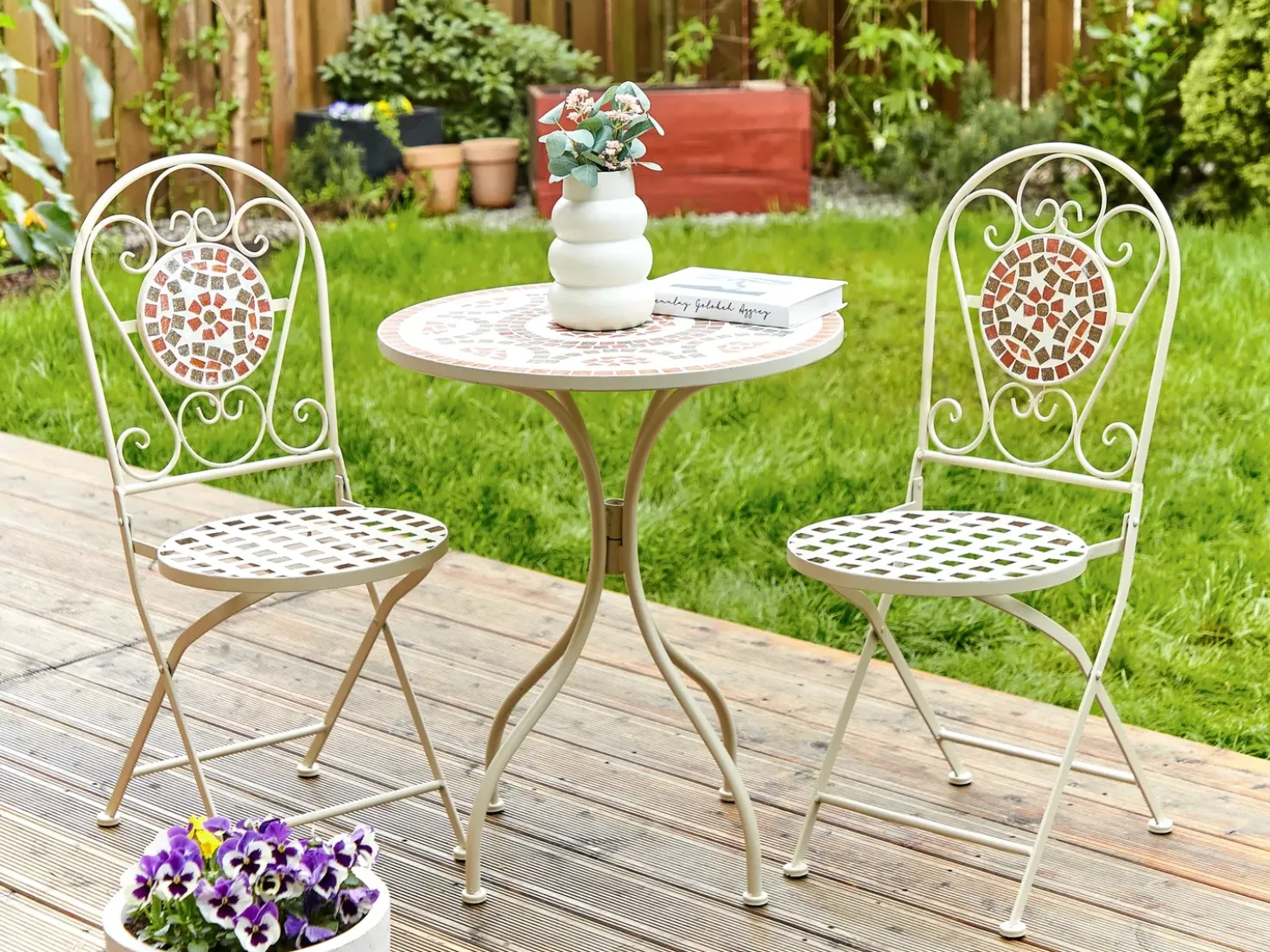 Set bistrot Pieghevole SPELLO Metallo Bianco