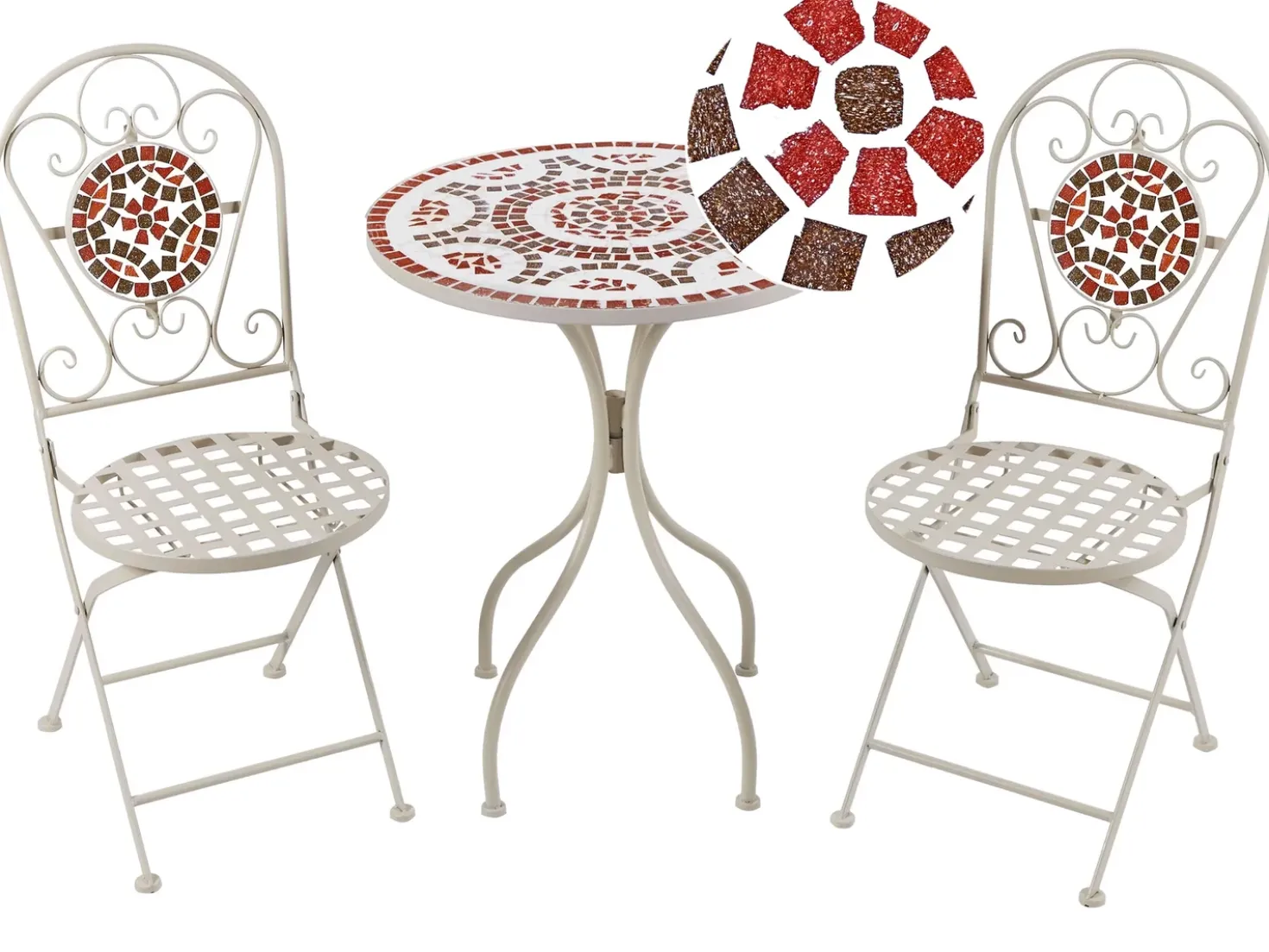 Set bistrot Pieghevole SPELLO Metallo Bianco