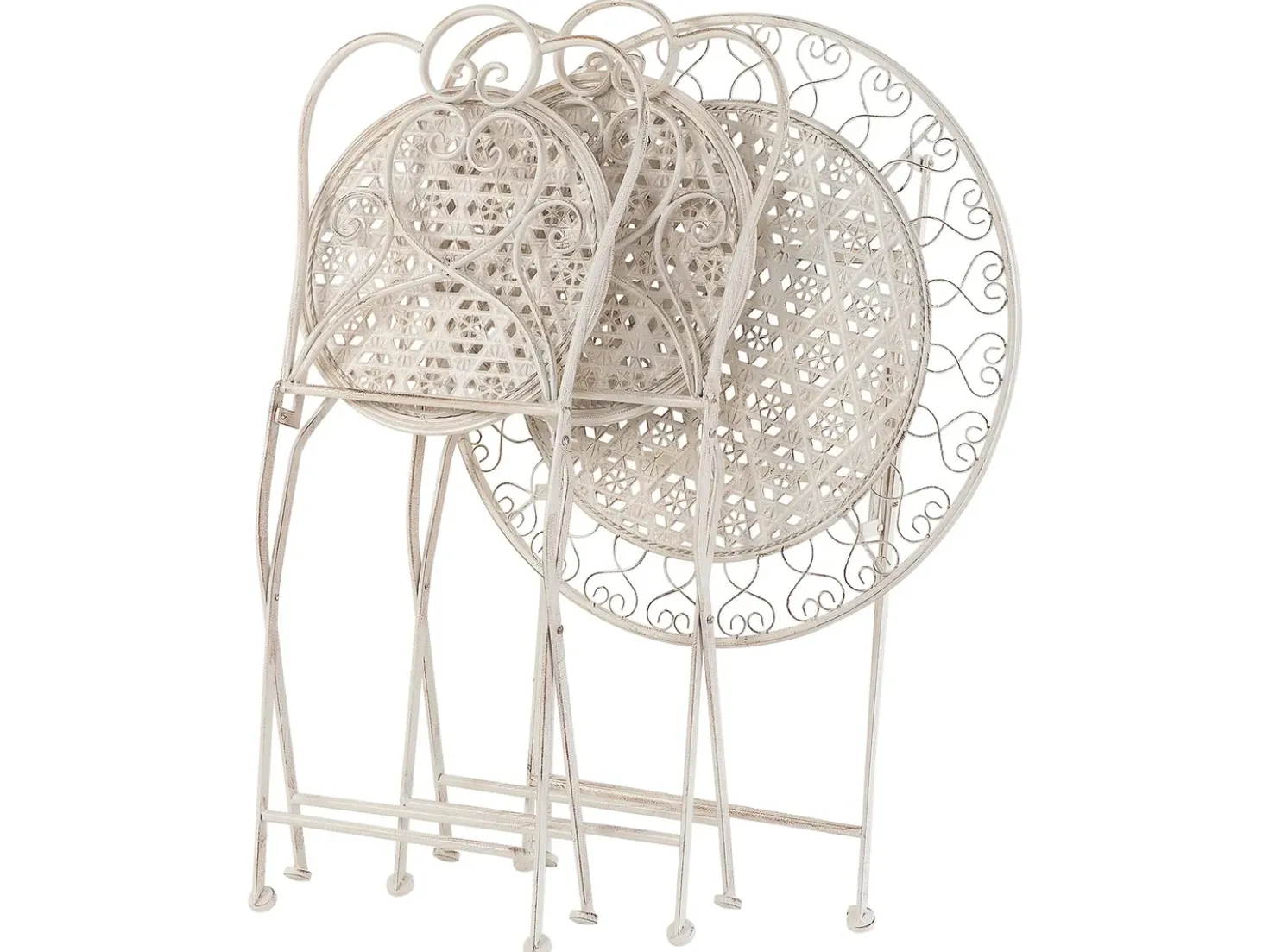 Set bistrot Pieghevole TRIESTE Metallo Beige chiaro