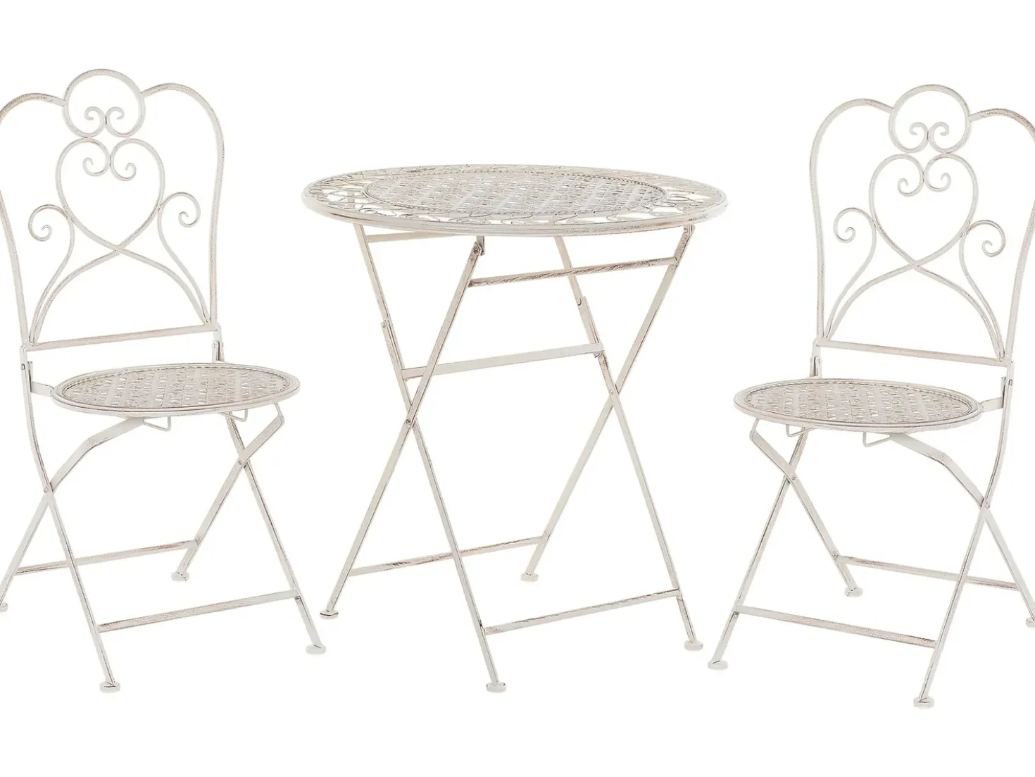 Set bistrot Pieghevole TRIESTE Metallo Beige chiaro