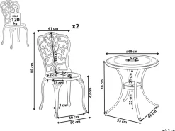 Set bistrot TRIORA/ANDALO Metallo Marrone
