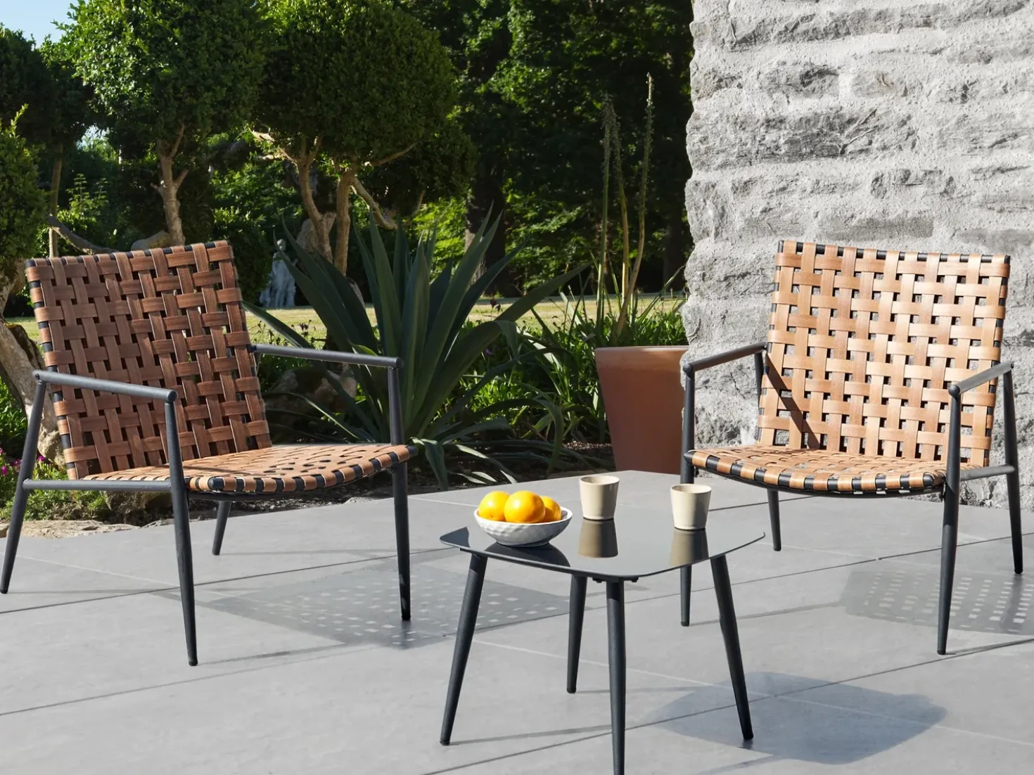 Set bistrot ZIRIA Rattan sintetico (PE) Marrone