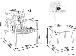 Set bistrot ZIRIA Rattan sintetico (PE) Marrone