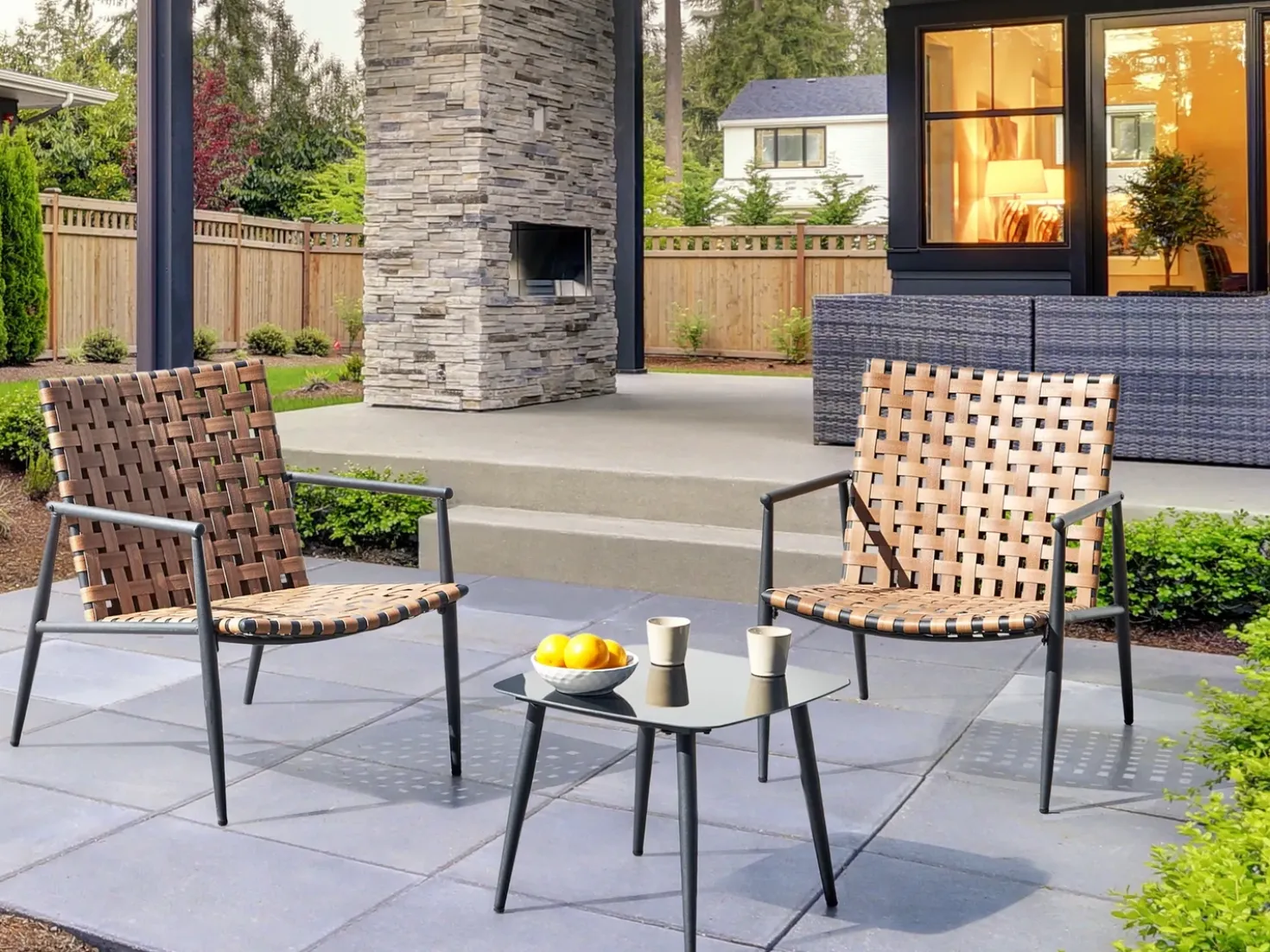 Set bistrot ZIRIA Rattan sintetico (PE) Marrone