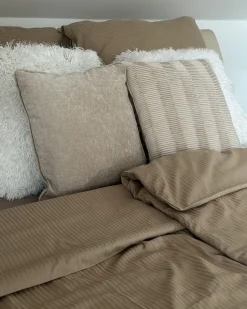 Set Copripiumino AVONDALE Raso di Cotone 135 x 200 cm Beige
