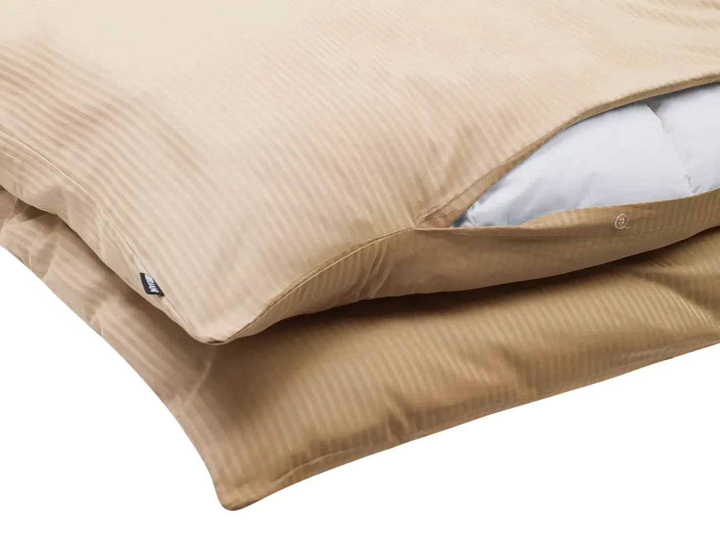 Set Copripiumino AVONDALE Raso di Cotone 135 x 200 cm Beige