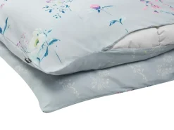 Set Copripiumino EVERGREEN Raso di Cotone 135 x 200 cm Azzurro