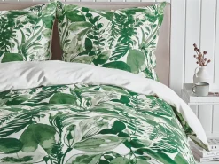 Set Copripiumino GREENWOOD Raso di Cotone 155 x 220 cm Verde