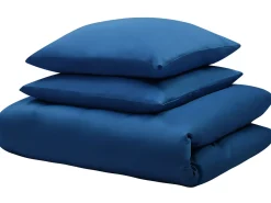 Set Copripiumino HARMONRIDGE Raso di Cotone 220 x 240 cm Blu scuro