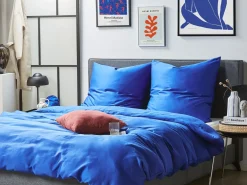 Set Copripiumino HARMONRIDGE Raso di Cotone 220 x 240 cm Blu scuro