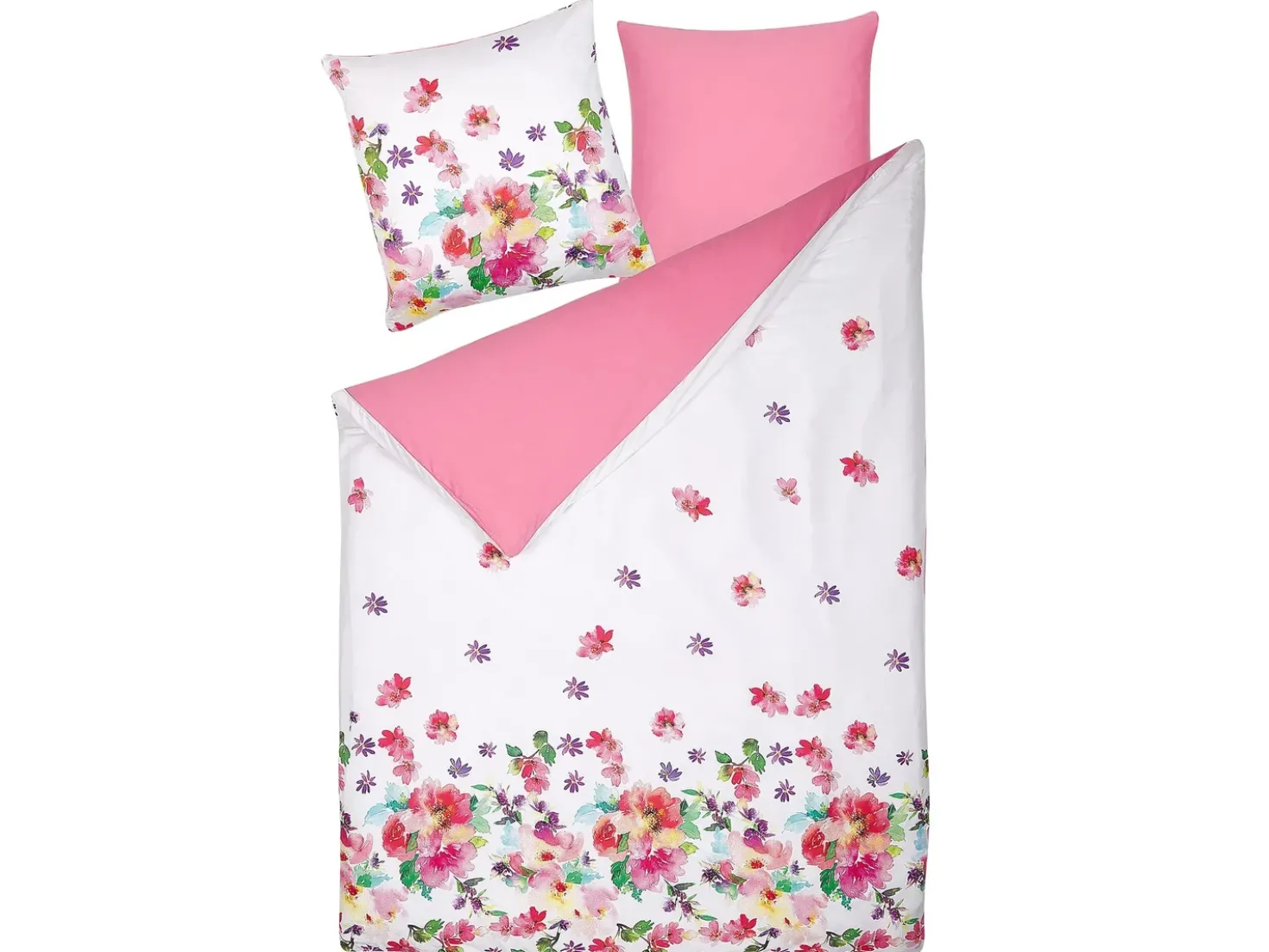 Set Copripiumino LARYNHILL Raso di Cotone 135 x 200 cm Rosa