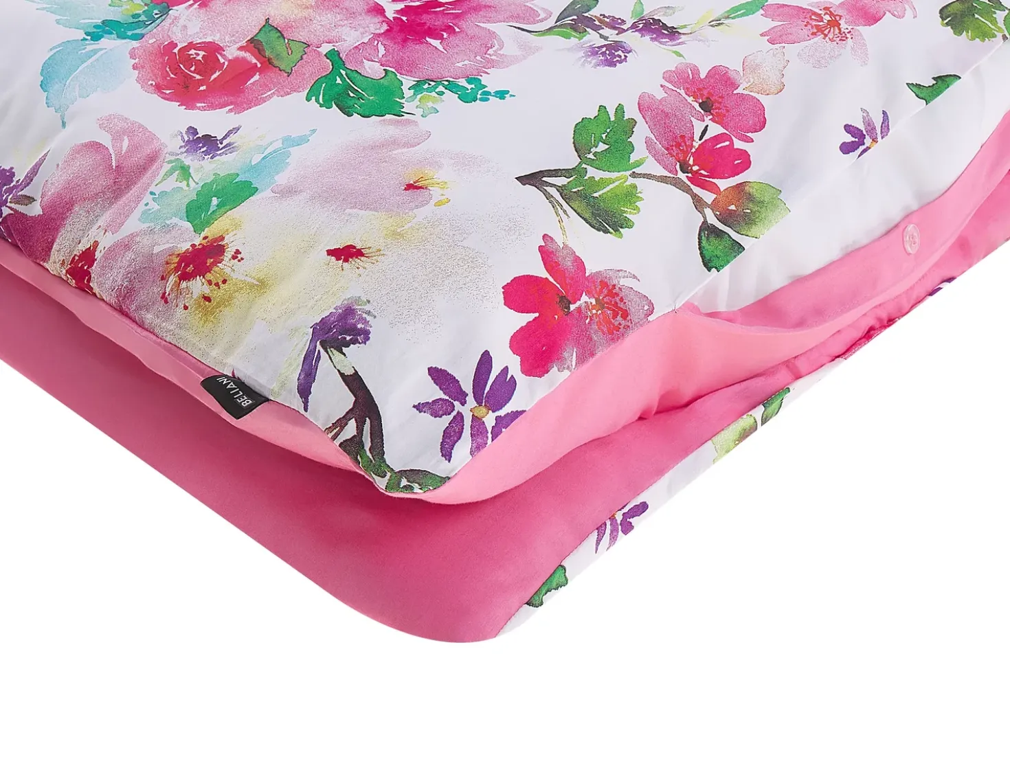 Set Copripiumino LARYNHILL Raso di Cotone 135 x 200 cm Rosa