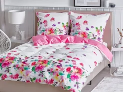Set Copripiumino LARYNHILL Raso di Cotone 135 x 200 cm Rosa