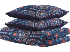 Set Copripiumino MADRONA Raso di Cotone 135 x 200 cm Blu scuro