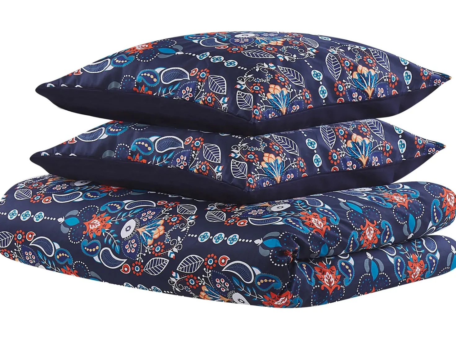 Set Copripiumino MADRONA Raso di Cotone 135 x 200 cm Blu scuro