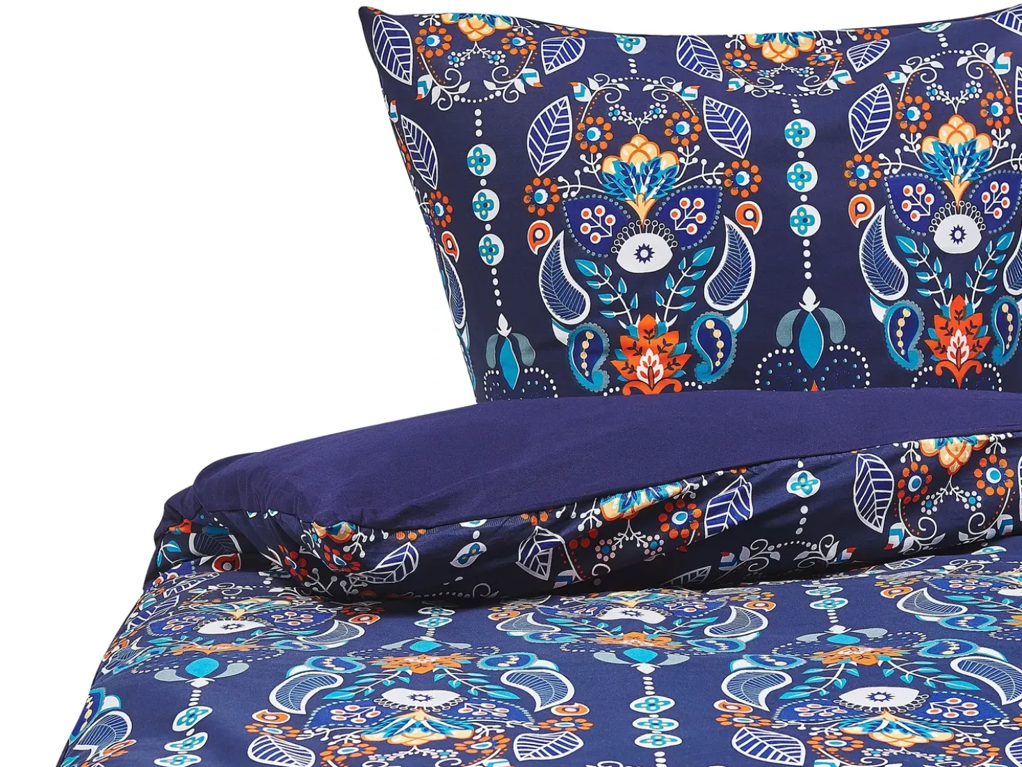 Set Copripiumino MADRONA Raso di Cotone 135 x 200 cm Blu scuro