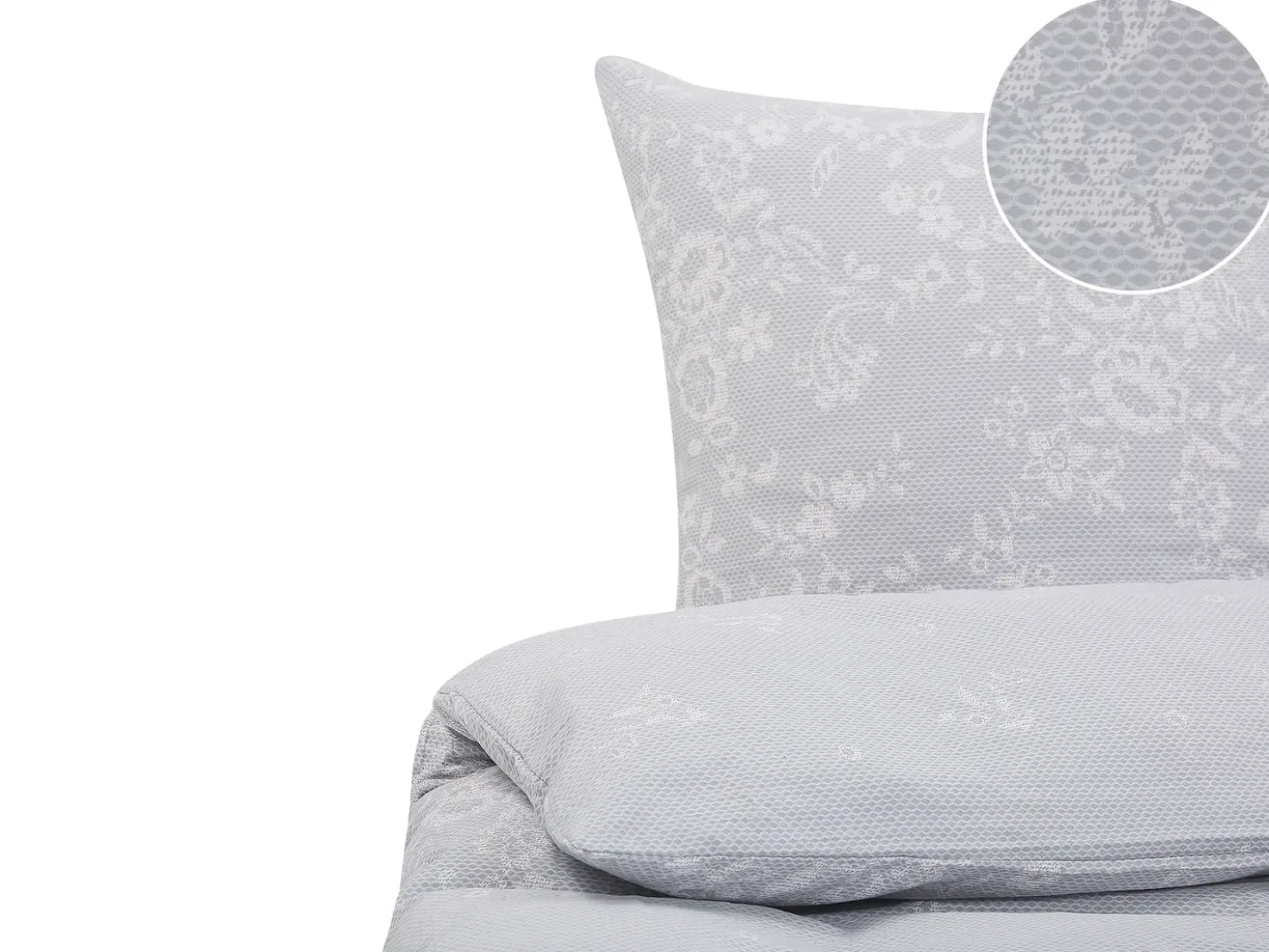 Set Copripiumino MORNINGSIDE Raso di Cotone 135 x 200 cm Grigio