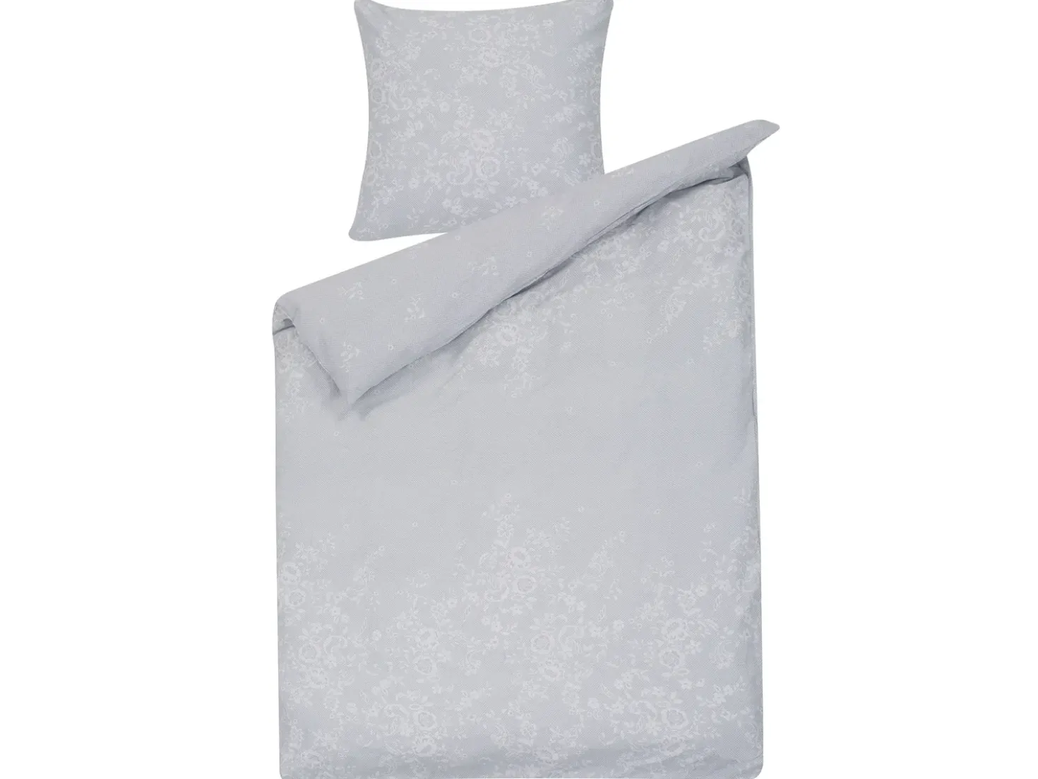 Set Copripiumino MORNINGSIDE Raso di Cotone 135 x 200 cm Grigio