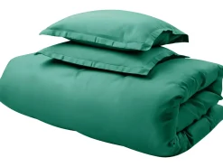 Set Copripiumino PARKROSE Raso di Cotone 220 x 240 cm Verde