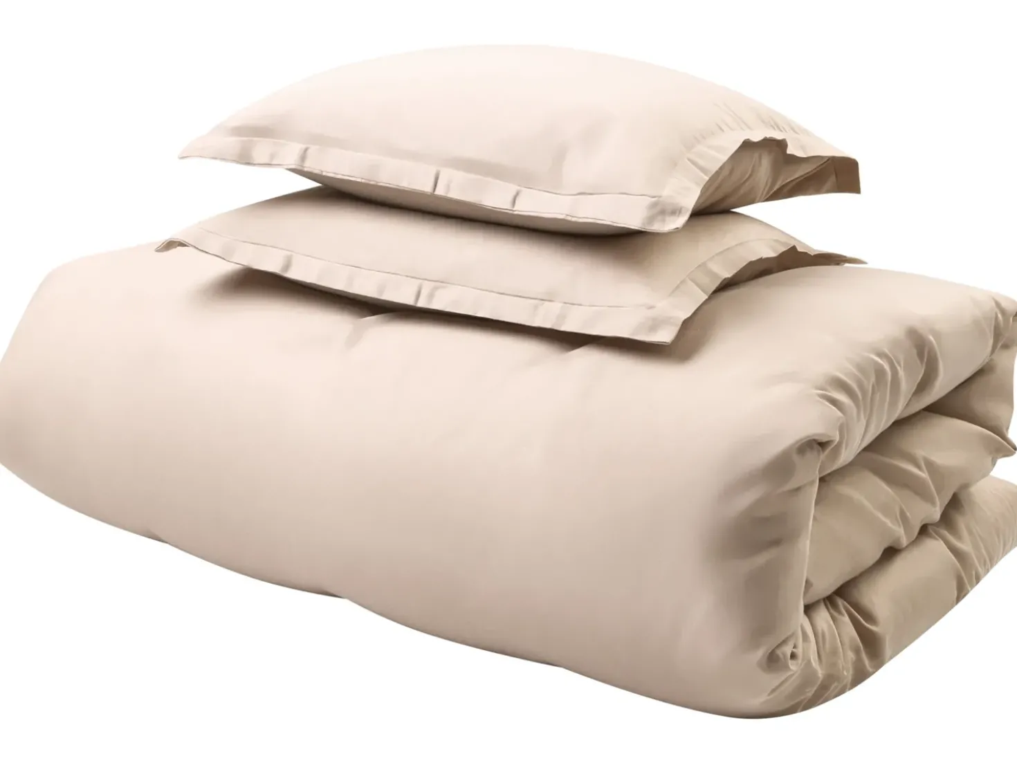 Set Copripiumino PARKROSE Raso di Cotone 220 x 240 cm Beige