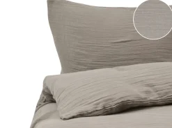 Set Copripiumino SUMNER Mussola di cotone 220 x 240 cm Tortora