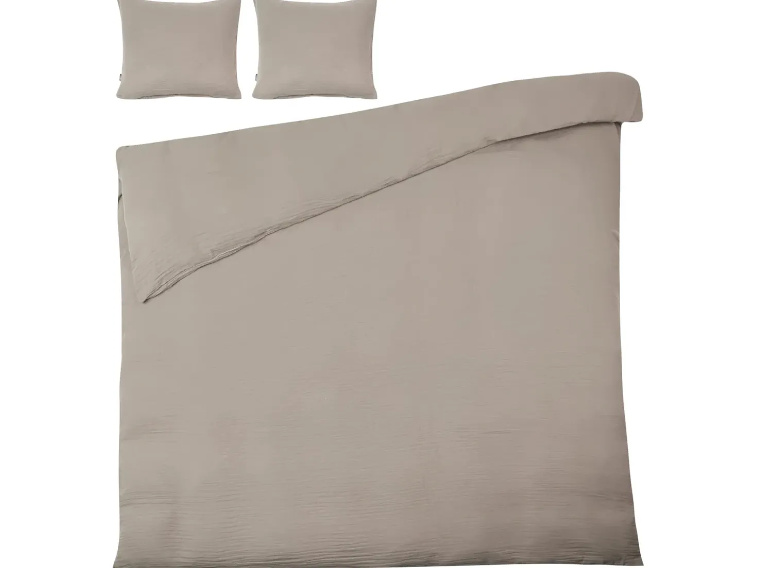Set Copripiumino SUMNER Mussola di cotone 220 x 240 cm Tortora