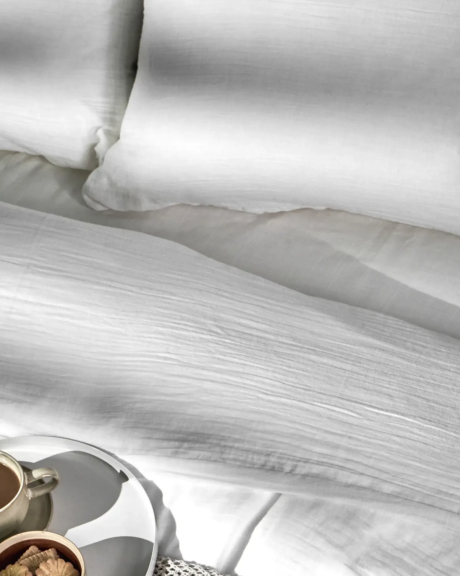 Set Copripiumino SUMNER Mussola di cotone 220 x 240 cm Bianco sporco