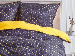 Set Copripiumino WALLINGFORD Raso di Cotone 135 x 200 cm Blu