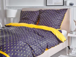 Set Copripiumino WALLINGFORD Raso di Cotone 155 x 220 cm Blu
