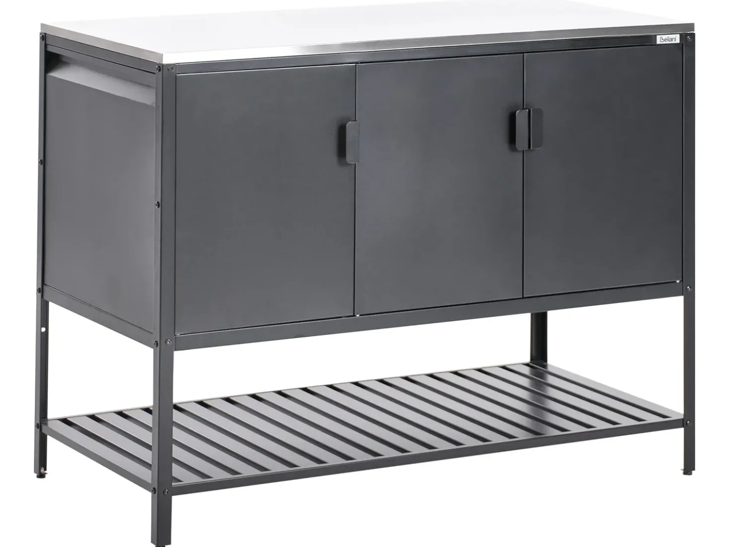 Set cucina da esterno 2 elementi con lavello MAENZA Metallo Nero