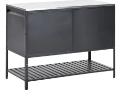 Set cucina da esterno 2 elementi con lavello MAENZA Metallo Nero