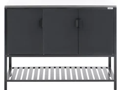 Set cucina da esterno 2 elementi con lavello MAENZA Metallo Nero