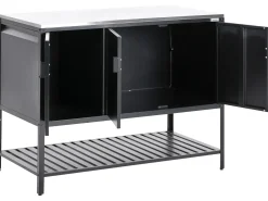 Set cucina da esterno 2 elementi con lavello MAENZA Metallo Nero