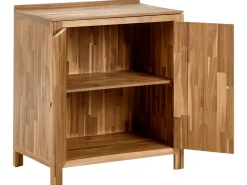 Set cucina da esterno 3 elementi con lavello VENOSA Legno d'acacia Marrone/Nero