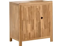 Set cucina da esterno 3 elementi con lavello VENOSA Legno d'acacia Marrone/Nero