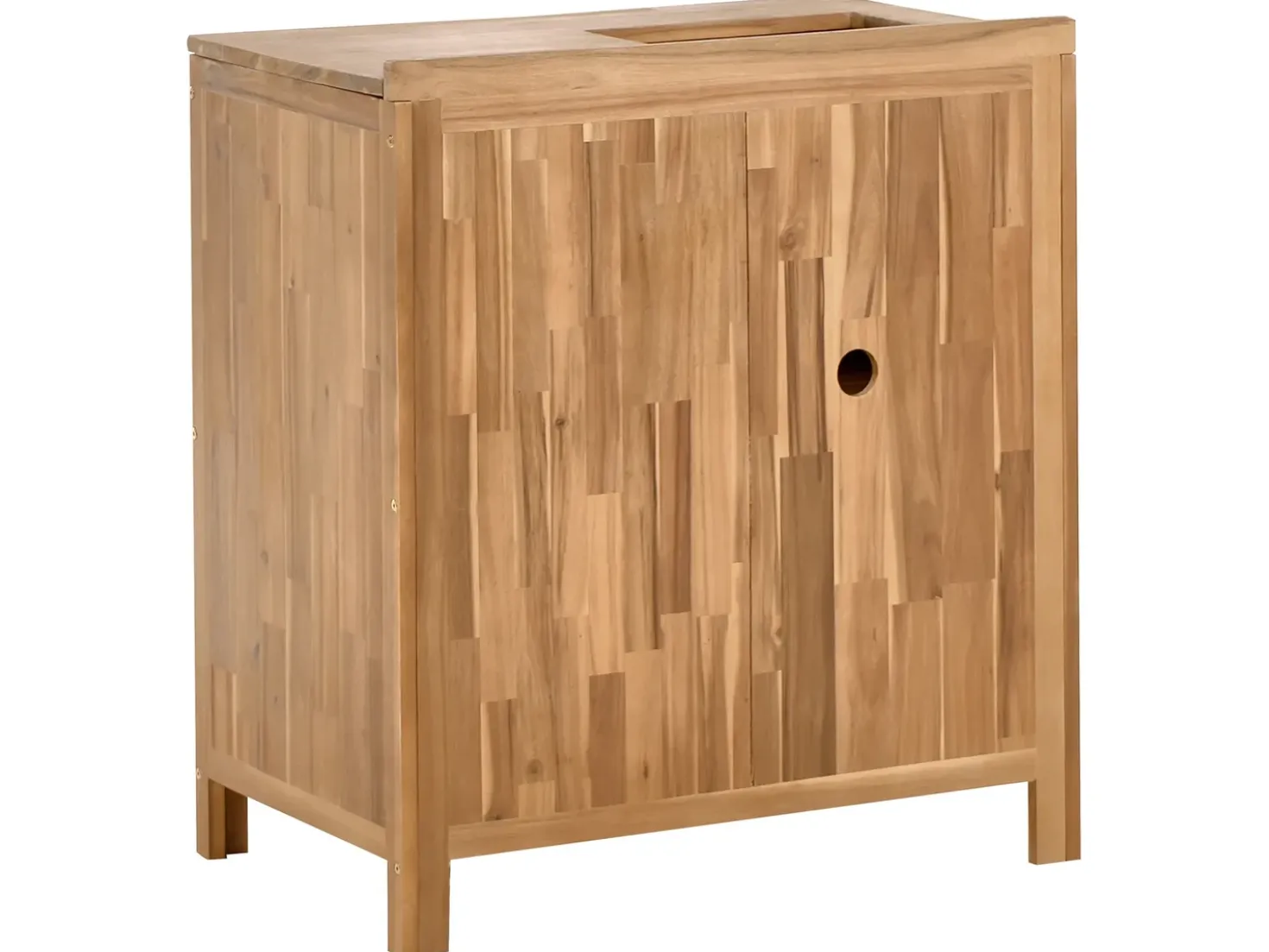 Set cucina da esterno 3 elementi con lavello VENOSA Legno d'acacia Marrone/Nero