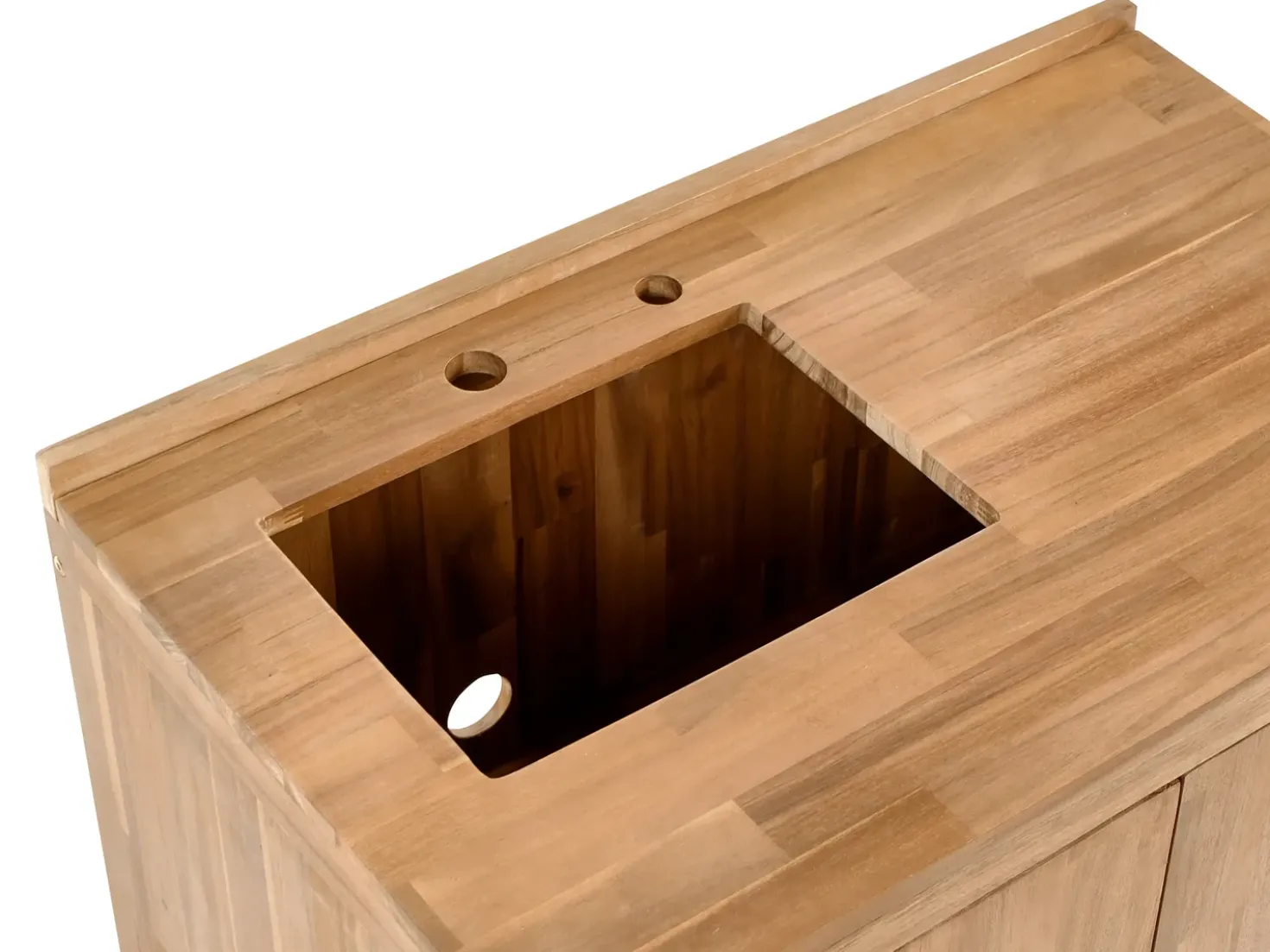 Set cucina da esterno 3 elementi con lavello VENOSA Legno d'acacia Marrone/Nero