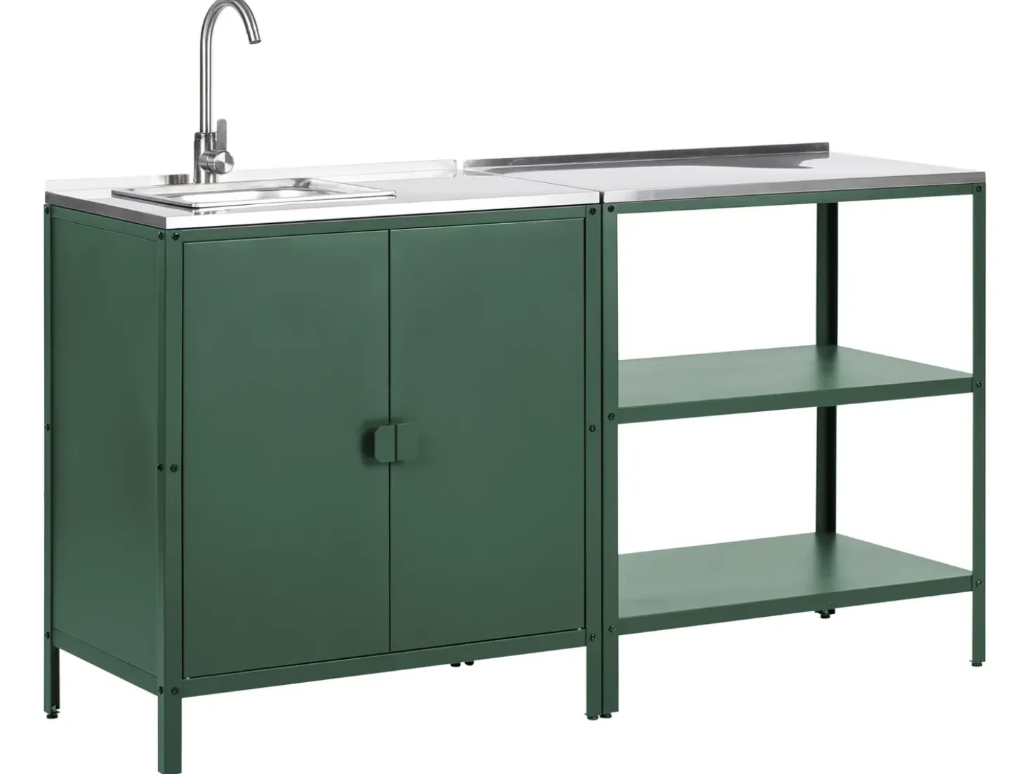 Set cucina da esterno 2 elementi con lavello VILAMA Metallo Verde