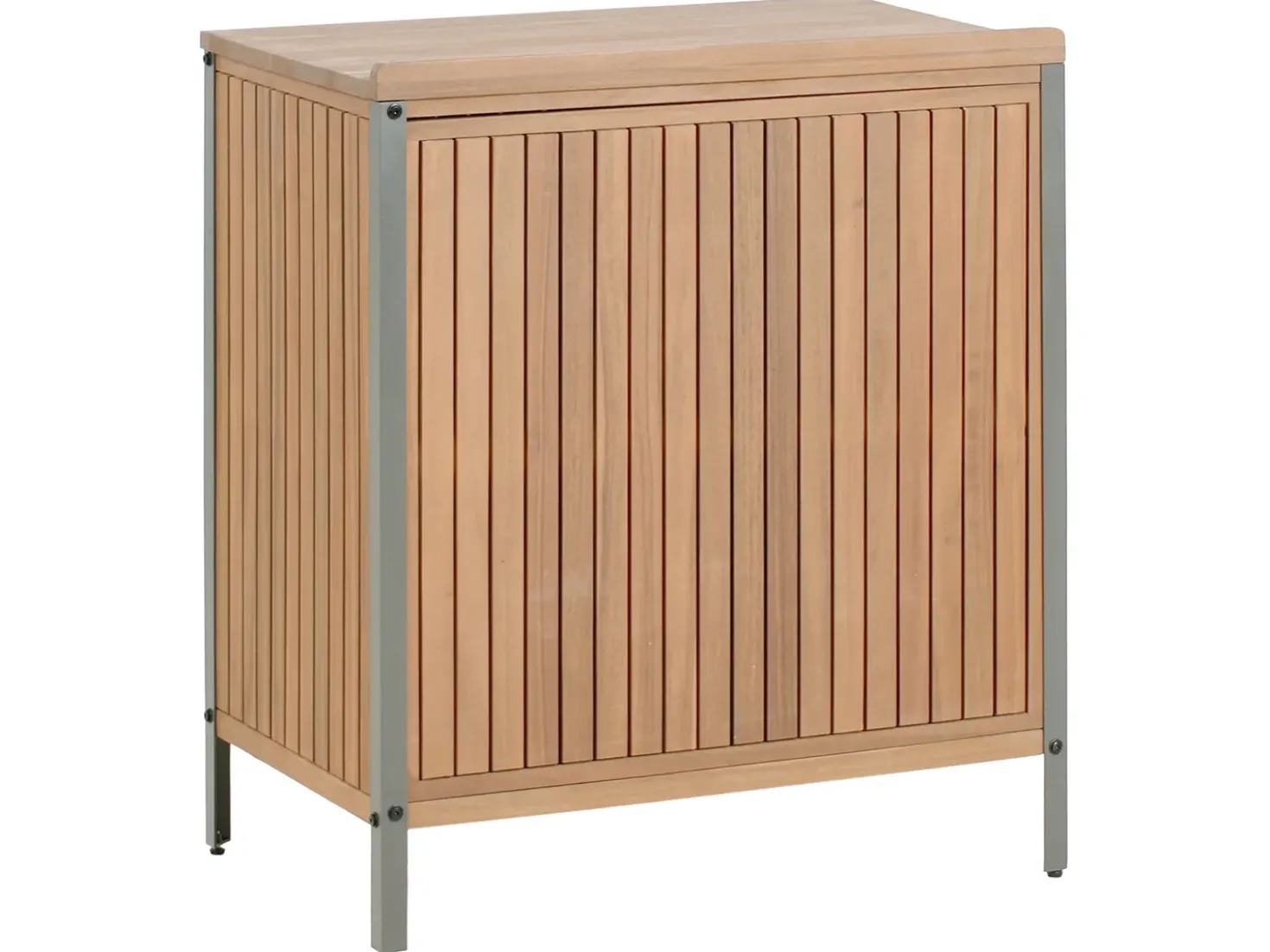 Set cucina da esterno 3 elementi con lavello IVREA Legno di acacia certificato Marrone/Argento