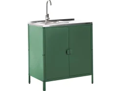 Set cucina da esterno 4 elementi con lavello VILAMA Metallo Verde