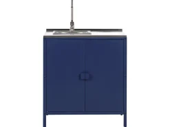 Set cucina da esterno 2 elementi con lavello VILAMA Metallo Blu
