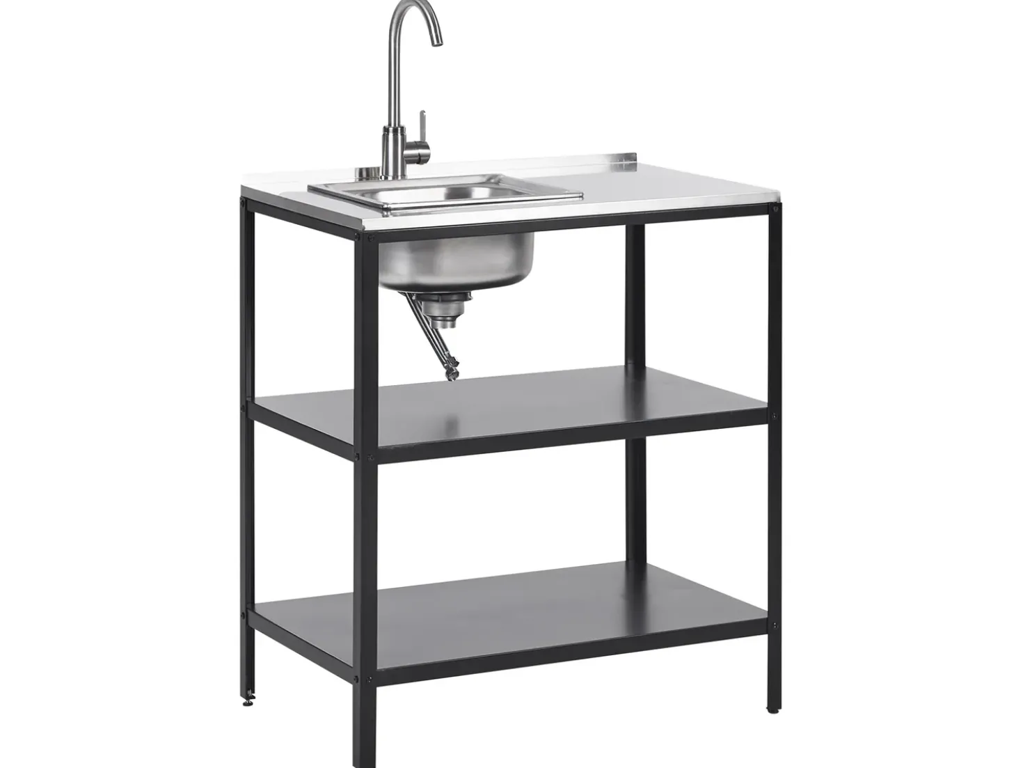 Set cucina da esterno 4 elementi con lavello VILAMA Metallo Nero