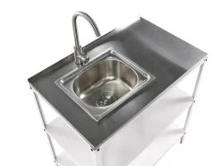 Set cucina da esterno 3 elementi con lavello VILAMA Metallo Bianco
