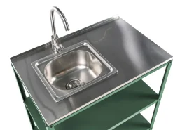 Set cucina da esterno 4 elementi con lavello VILAMA Metallo Verde
